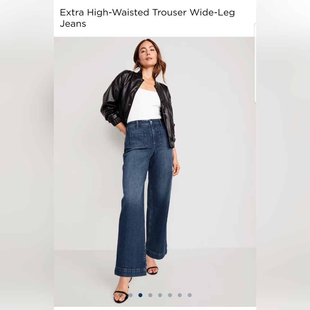 TALL Size Extra High-Waisted Trouser Wide-Leg Jeans